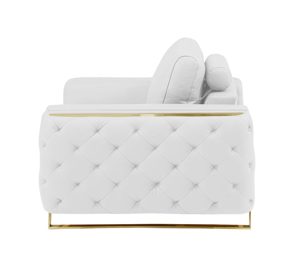 DivanItalia 1050 Chair in Top-Grain Italian Leather - White