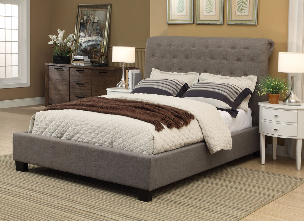Modus Furniture 3Zh3D411 Royal Tufted Footboard Storage Bed In Dolphin Linen