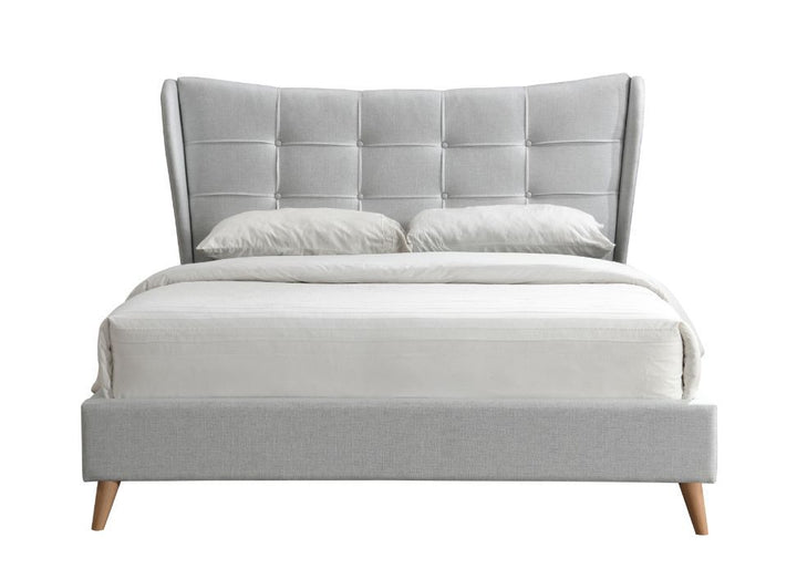 Duran - Queen Bed - Light Gray Fabric