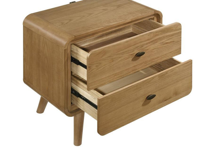 Robyn - 2-Drawer Nightstand Bedside Table - Light Ash