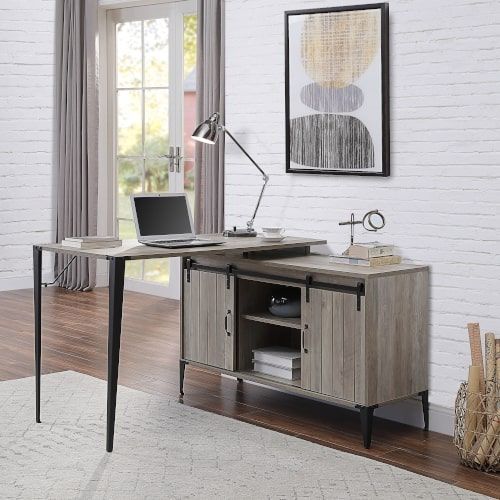 ACME Furniture Zakwani 48" Writing Desk Gray Oak & Black