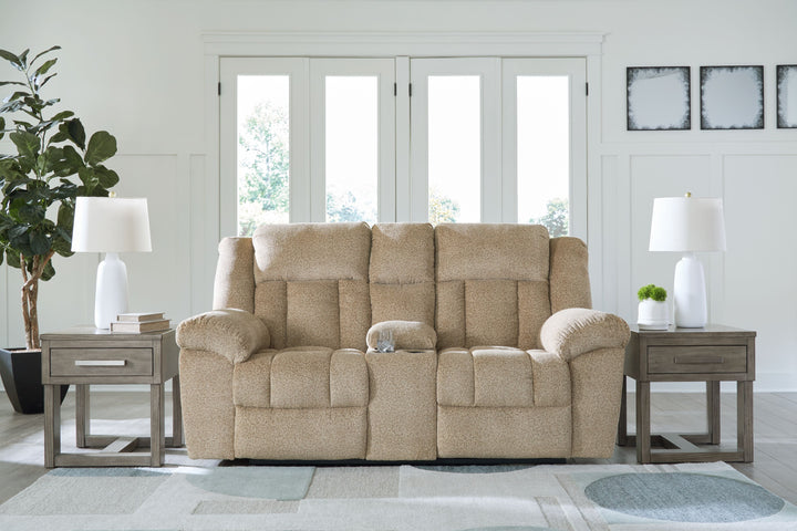 Tip-off - Power Reclining Loveseat With Console / Adj Headrest - Wheat