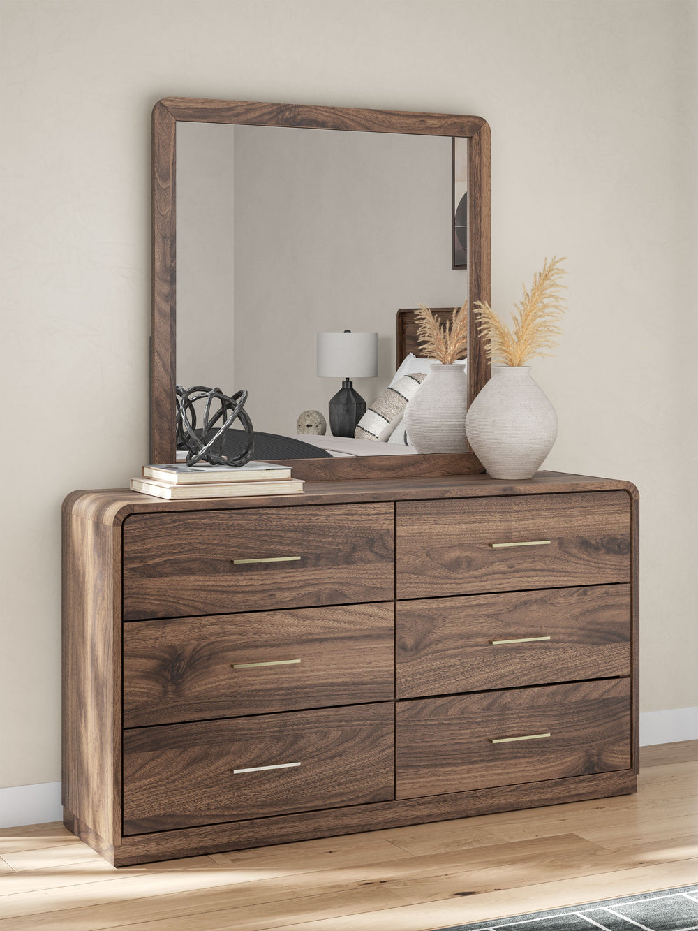 Fortlorn - Dresser And Mirror - Walnut Brown by Ashley Furniture product image