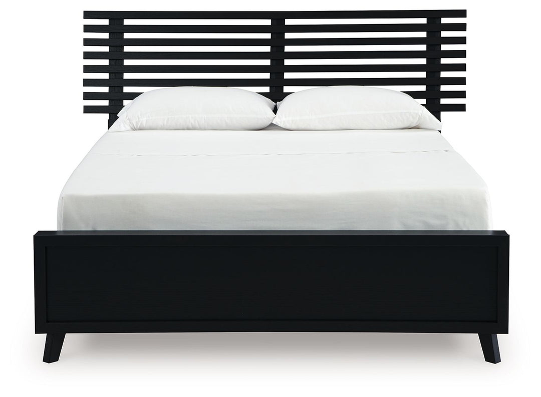 Danziar - Queen Slat Panel Bed - Black by Ashley Furniture product image