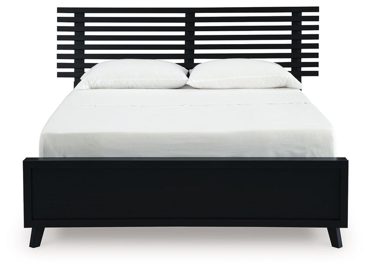 Danziar - Queen Slat Panel Bed - Black by Ashley Furniture product image