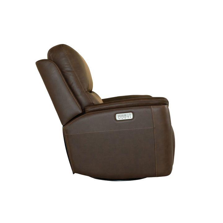 Flexsteel 1041-53P5-94671 Henry  Power Swivel Gliding Recliner With Power Headrest, Lumbar, Heat & Massage  Burnt Umber