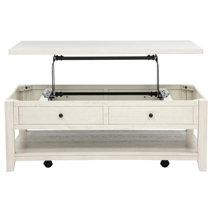 Payne - 48" Mobile Lift Top Coffee Table - Distressed White
