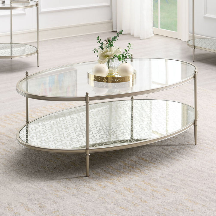 ACME Furniture Zaba Coffee Table Glass Top & Champagne