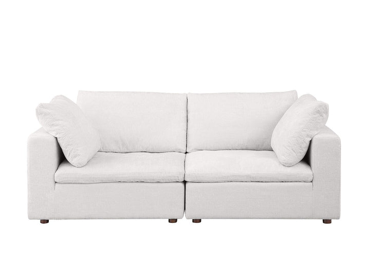 DivanItalia 1100 Modular Loveseat – Top-Grain Italian Leather - Pearl