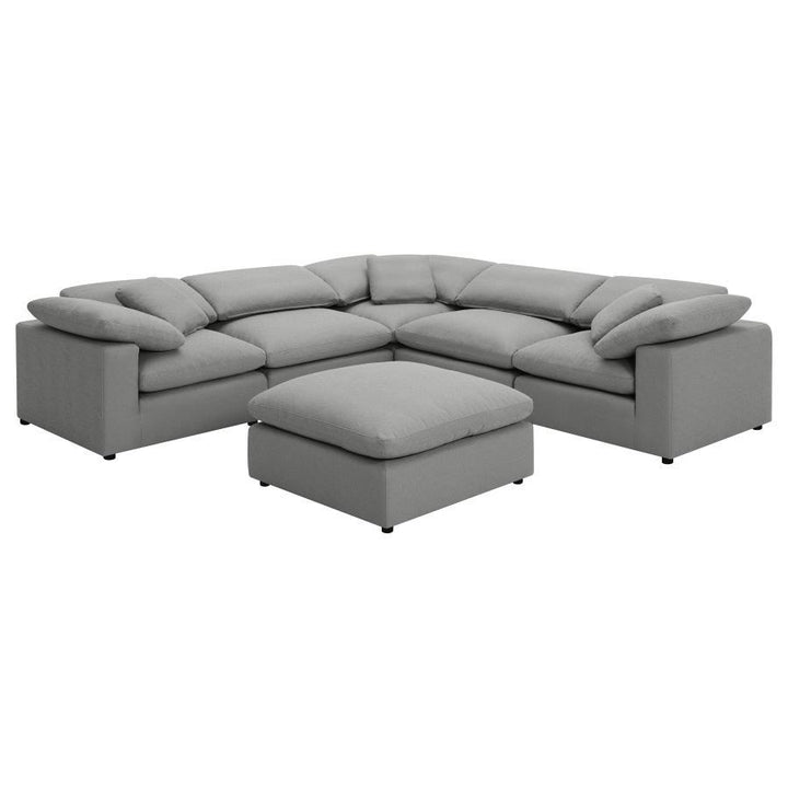 Raleigh - Boucle Upholstered Armless Chair - Gray