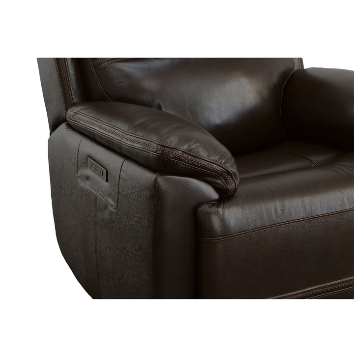 Jackson Leather Power Recliner with Power Headrest in Dark Brown