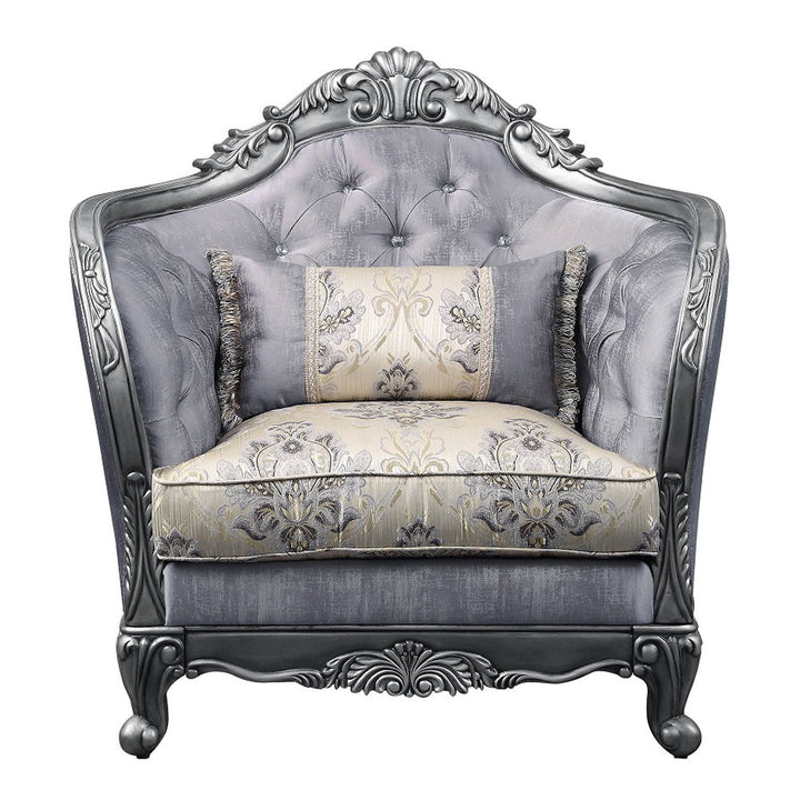 Ariadne - Chair With Pillow - Fabric & Platinum