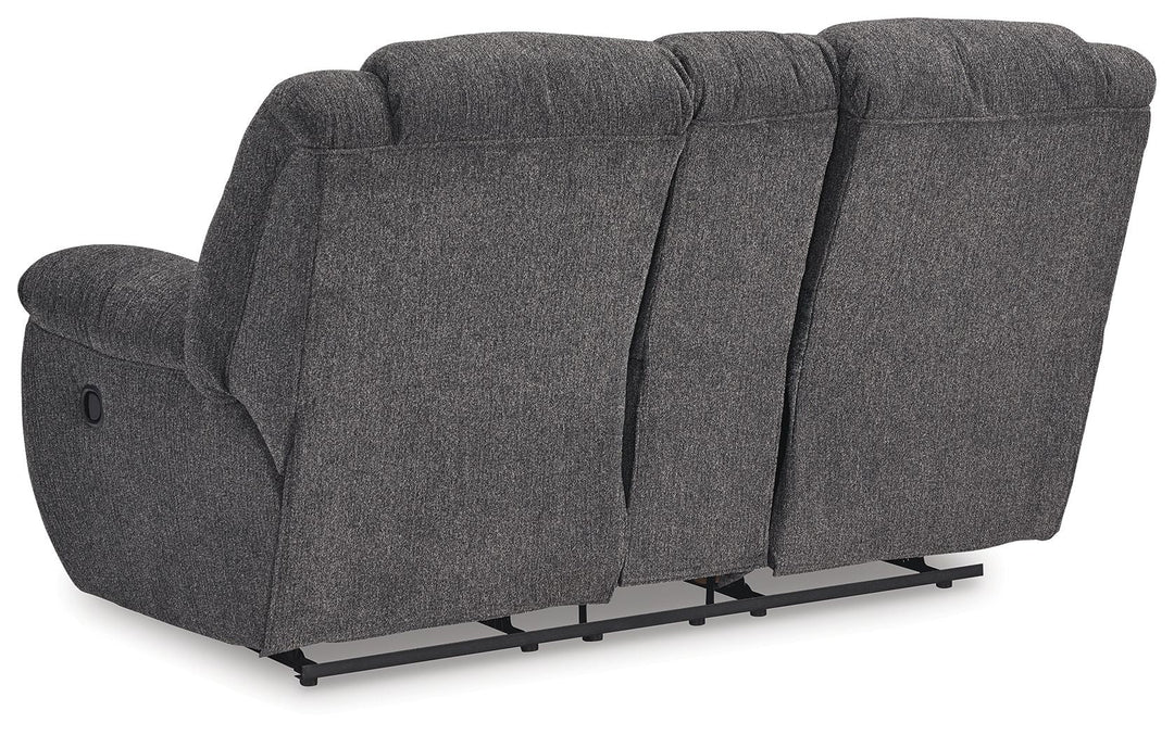 Foreside - Dbl Reclining Loveseat with Console - Charcoal
