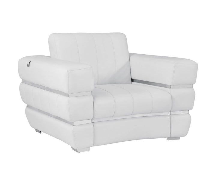 DivanItalia 904 Chair in Top-Grain Italian Leather - White