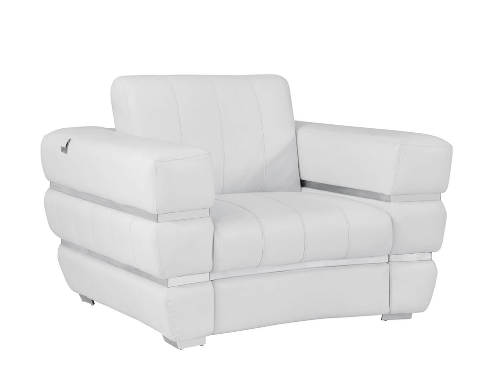 DivanItalia 904 Chair in Top-Grain Italian Leather - White