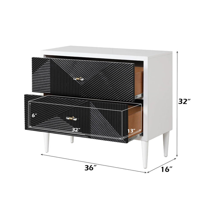 Dubni - Accent Table - White & Black