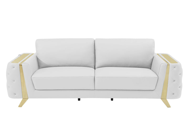 DivanItalia 1050 3-Piece Sofa Set in Top-Grain Italian Leather - White