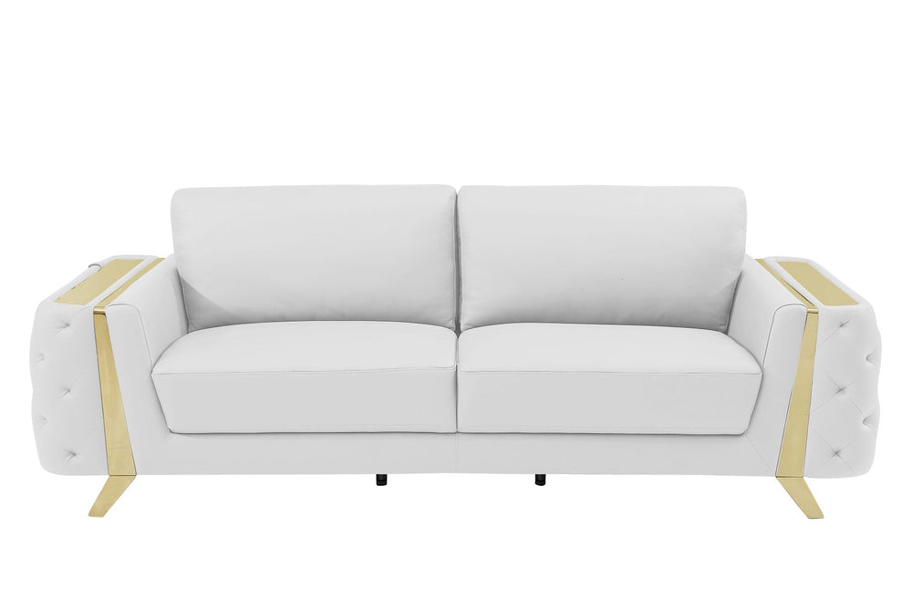 DivanItalia 1050 3-Piece Sofa Set in Top-Grain Italian Leather - White
