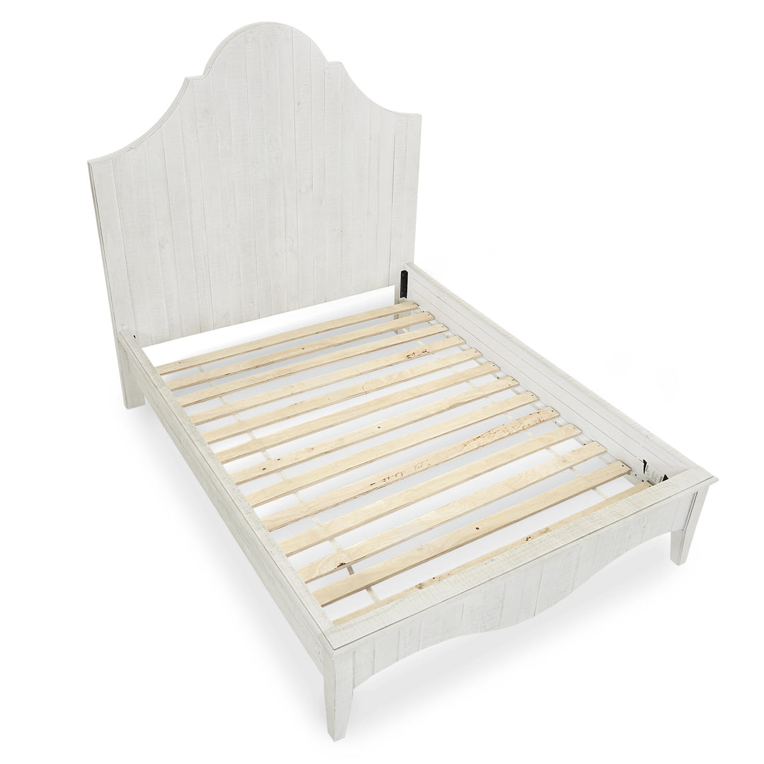 Modus Furniture 2G43A6 Ella Solid Wood Scroll Bed In White Wash