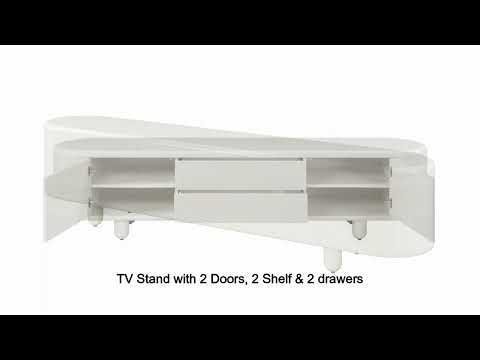 Keely - TV Stand - White High Gloss