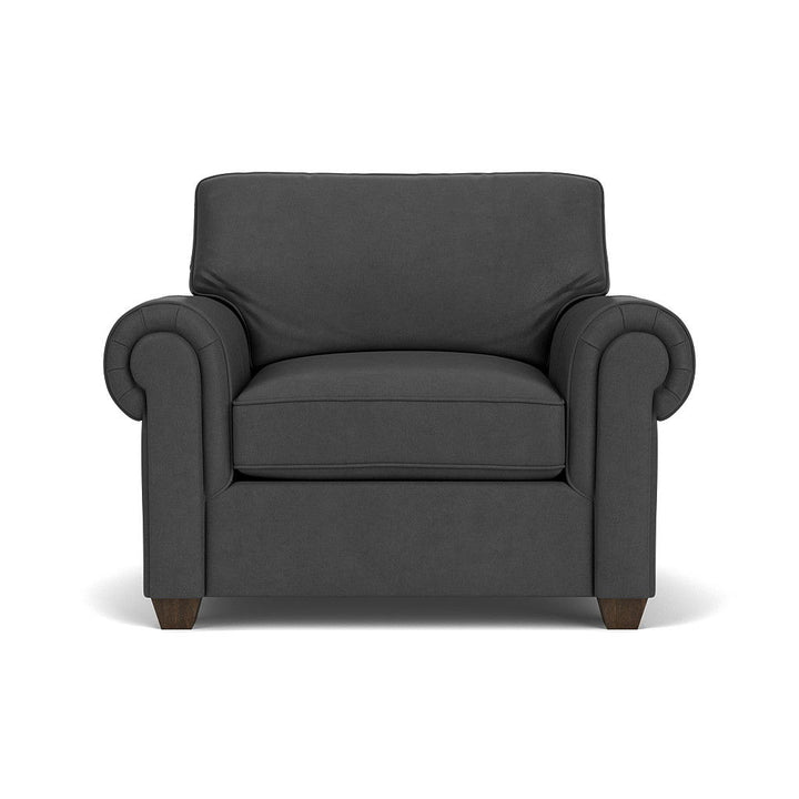 Carson  Leather Chair  Dark Gray