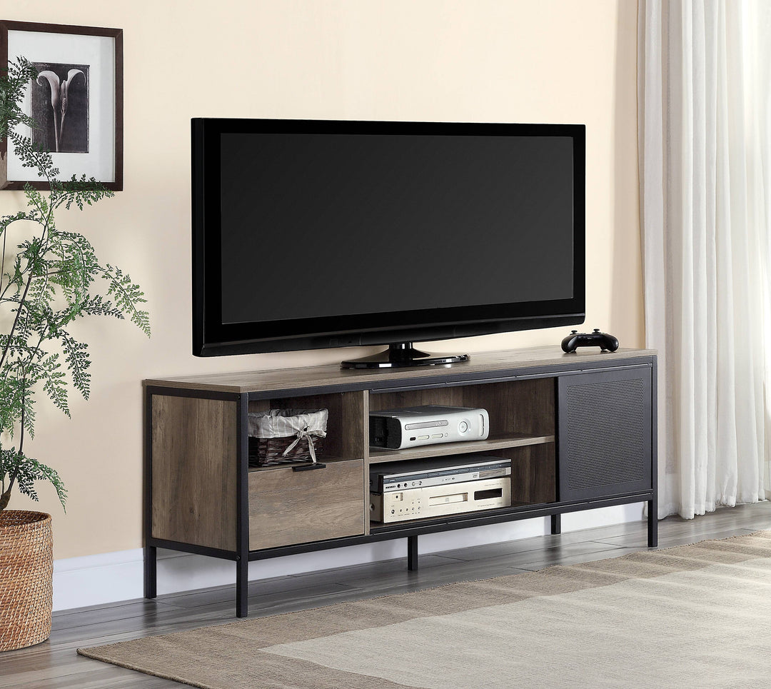 Nantan - TV Stand - Rustic Oak / Black
