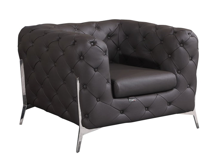 DivanItalia 970 Chair in Top-Grain Italian Leather - Brown