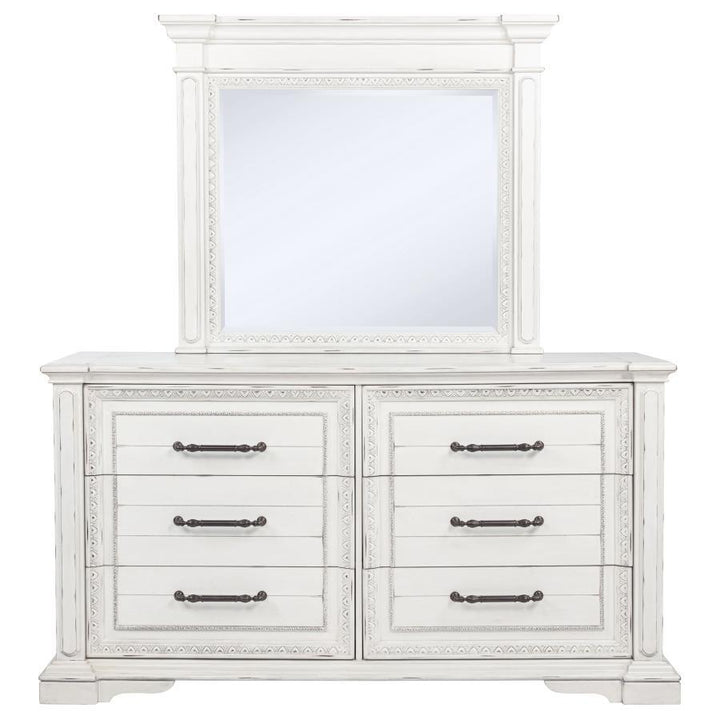 Mckinney - 6-Drawer Bedroom Dresser With Mirror - Vintage White