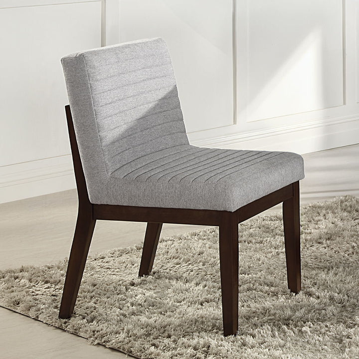 Edwyn - Side Chair Set of 2) - Gray Fabric & Brown