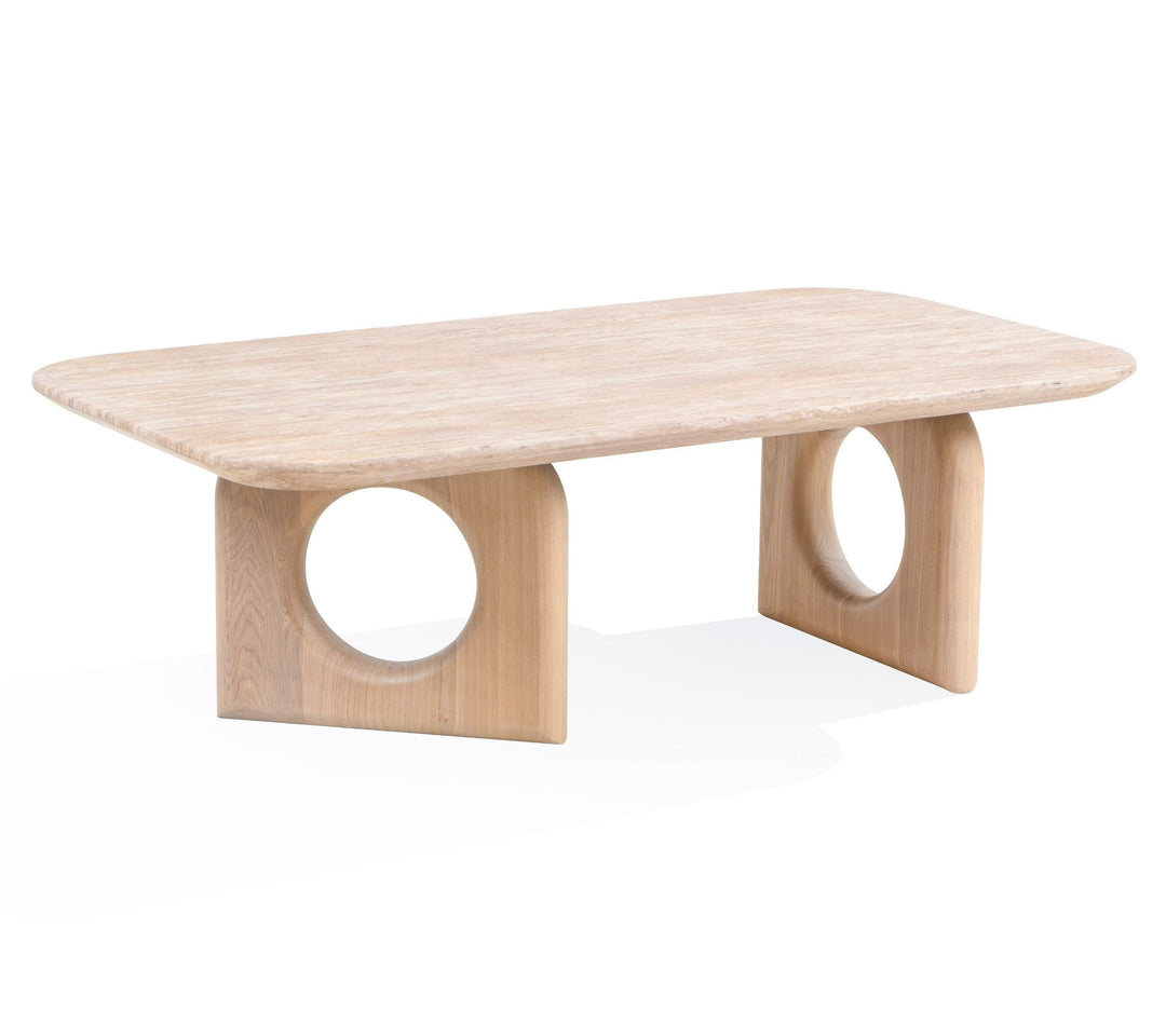 Osaka - Modern Faux Marble  Natural Ash Coffee Table