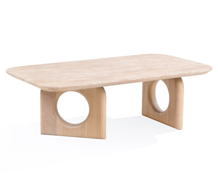 Osaka - Modern Faux Marble  Natural Ash Coffee Table
