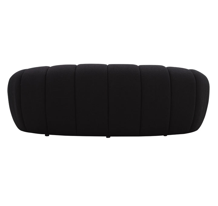 Yolonda - Modern Curved Black Fabric Loveseat