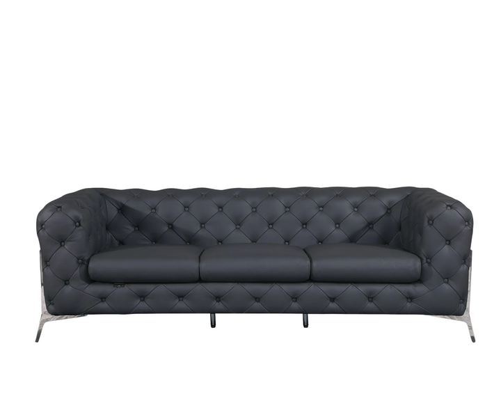 DivanItalia 970 Italian Leather Dark Gray Sofa