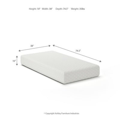 10 Inch Chime Memory Foam Twin Mattress in a Box - White Memory Foam Mattress modern furniture Contempo Furniture