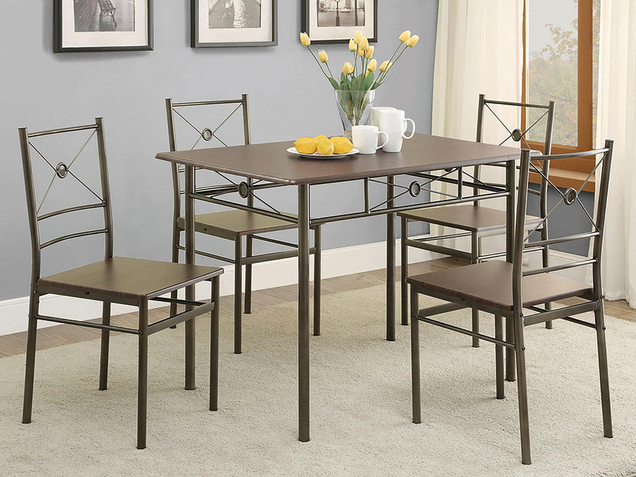 coaster-furniture-100033-anna-5-piece-rectangular-dining-table-set-dark-bronze