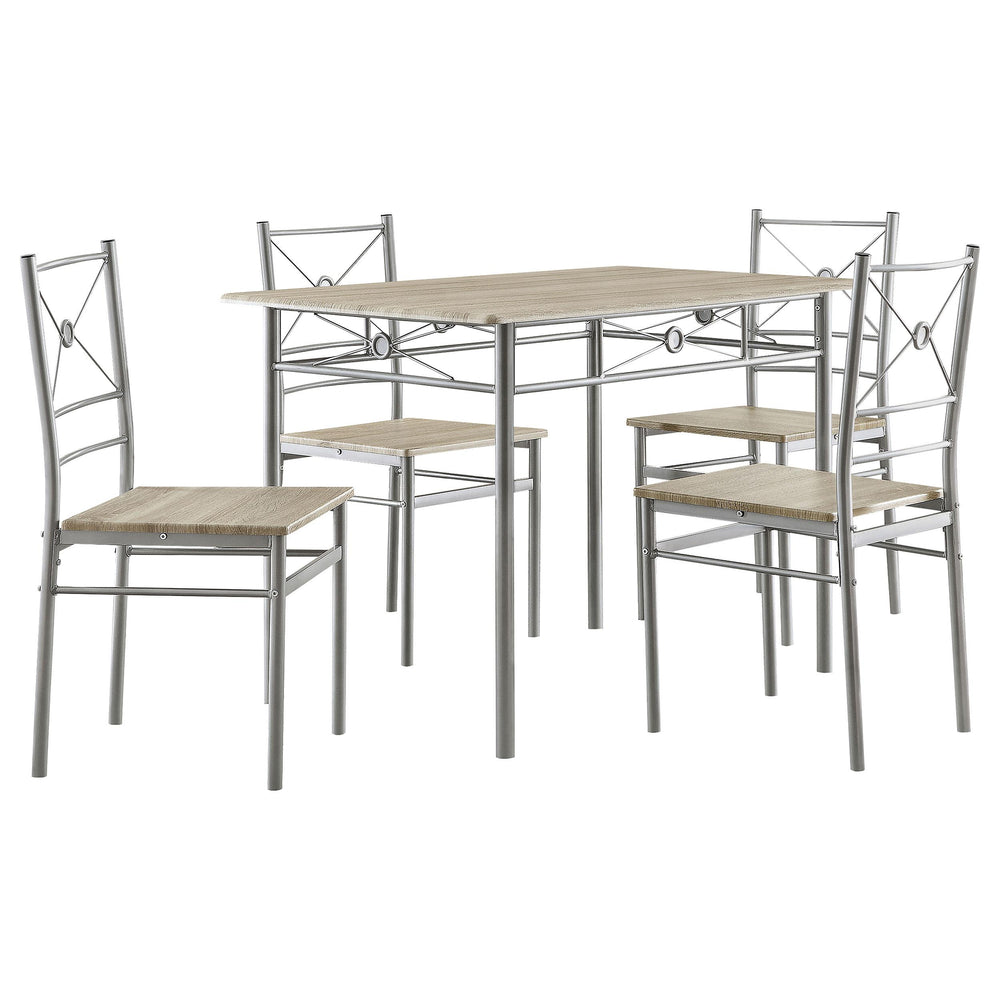 coaster-furniture-100035-anna-5-piece-rectangular-dining-table-set-silver