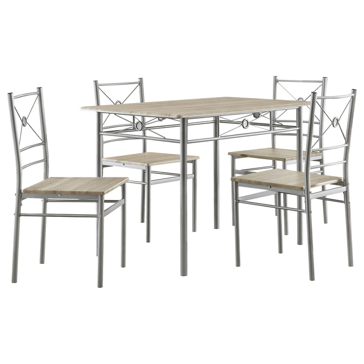coaster-furniture-100035-anna-5-piece-rectangular-dining-table-set-silver