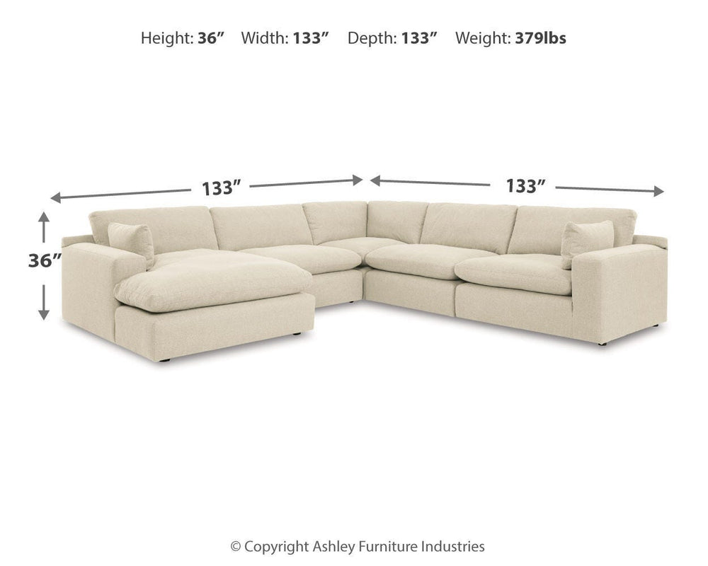 Elyza 5-Piece Sectional with Chaise - Linen (3)