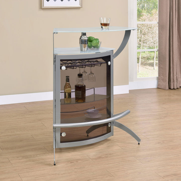 coaster-furniture-100135-dallas-2-shelf-curved-freestanding-home-bar-cabinet-silver