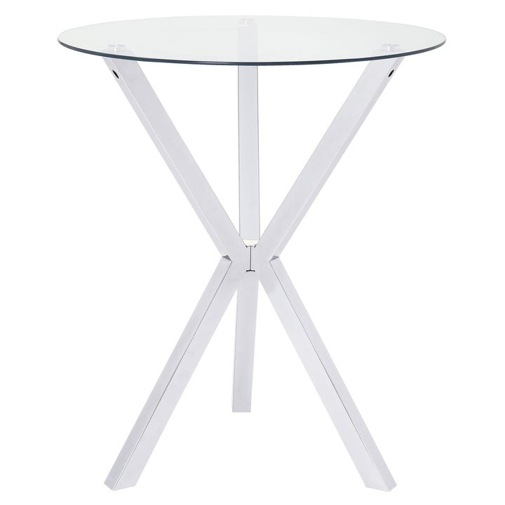 Coaster Furniture 100186 Denali Round 35-inch Glass Top Bistro Bar Table Chrome