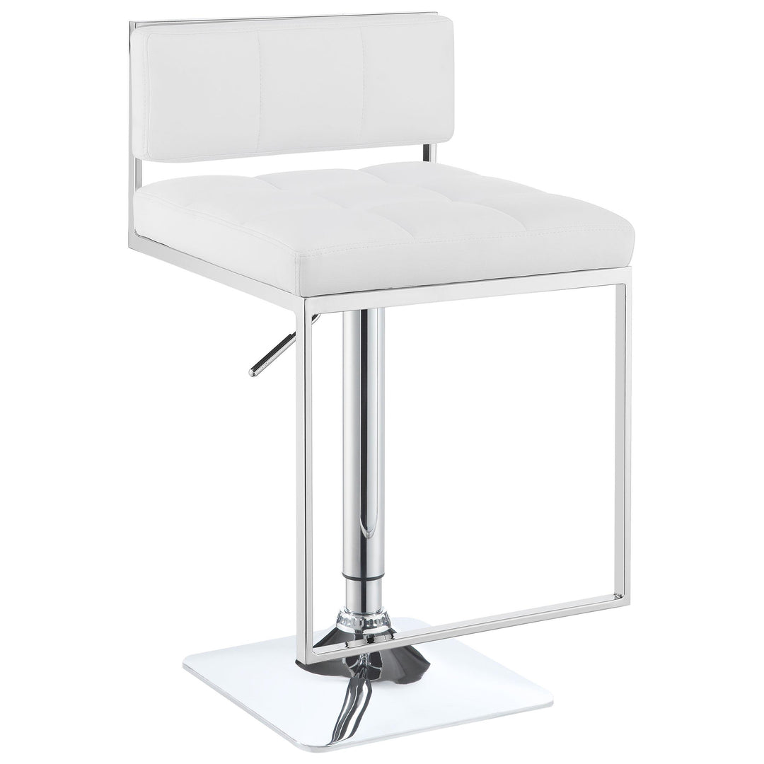 Coaster Furniture 100193 Alameda Adjustable Bar Stool Chrome and White