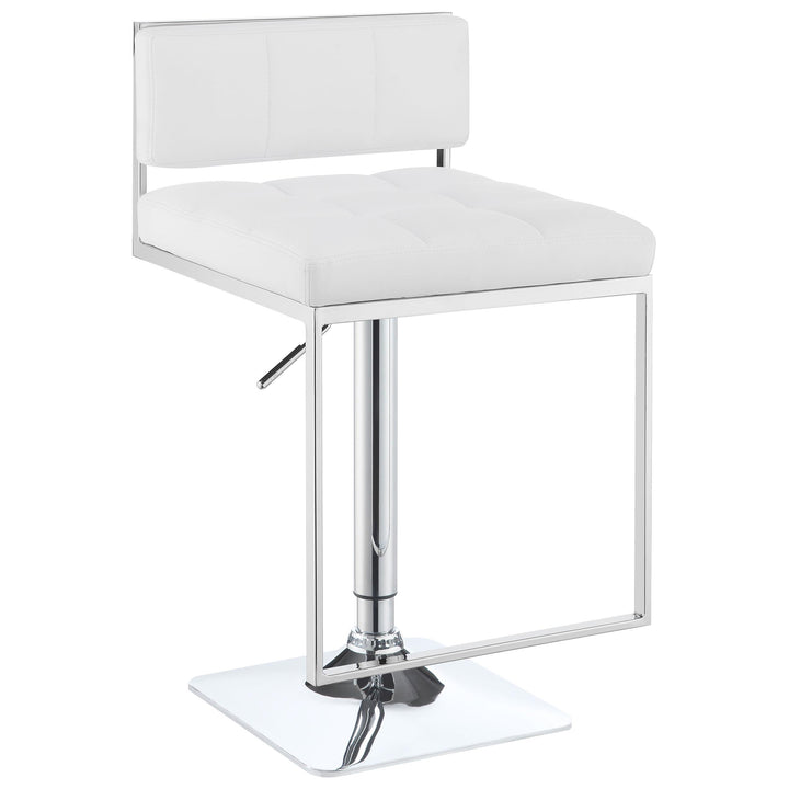 Coaster Furniture 100193 Alameda Adjustable Bar Stool Chrome and White