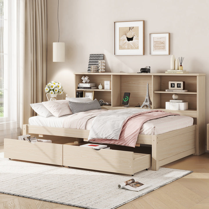 twin-size-bed-frame-with-side-bookshelves-two-drawers-and-built-in-usb-port-natural-color