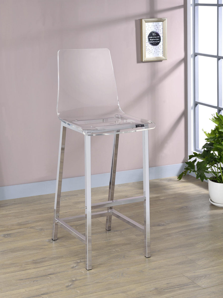 Coaster Furniture 100295 Juelia Clear Acrylic Bar Chair Chrome