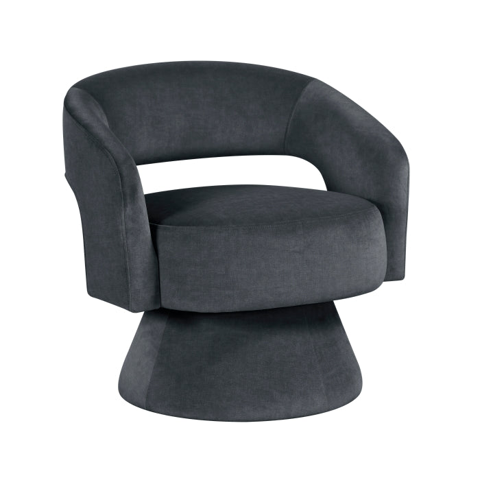 Lavon Dark Gray Velvet Swivel Chair
