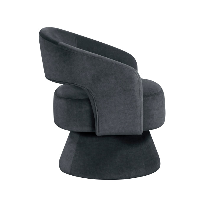 Lavon Dark Gray Velvet Swivel Chair