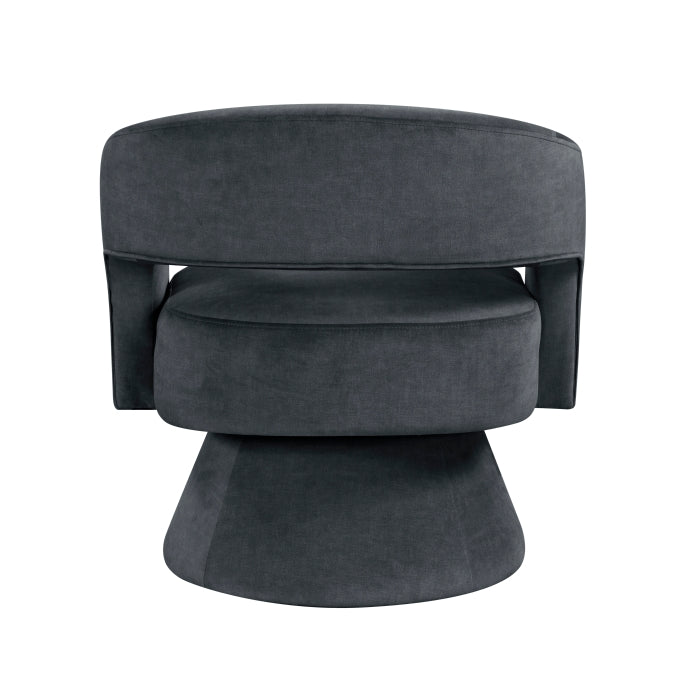 Lavon Dark Gray Velvet Swivel Chair