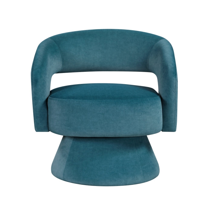 Lavon Dark Teal Velvet Swivel Chair