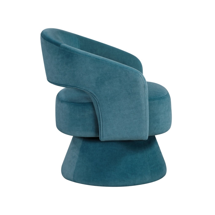 Lavon Dark Teal Velvet Swivel Chair