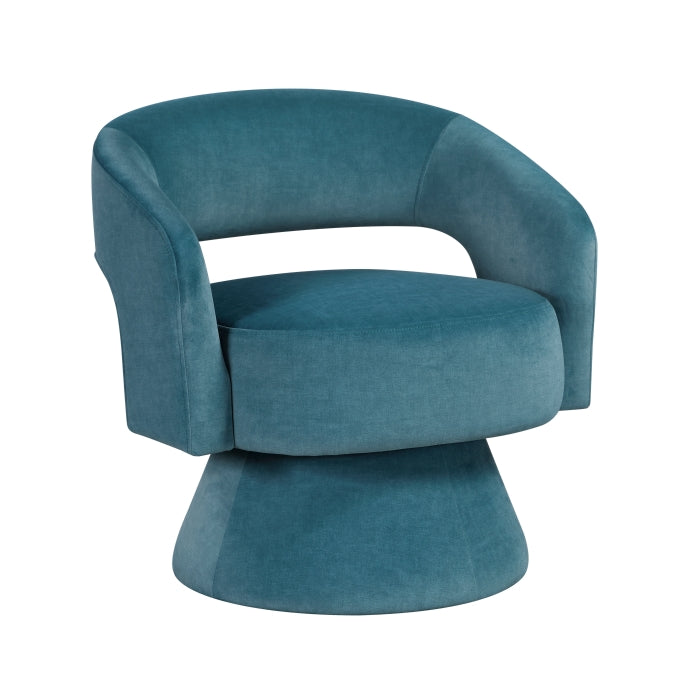 Lavon Dark Teal Velvet Swivel Chair